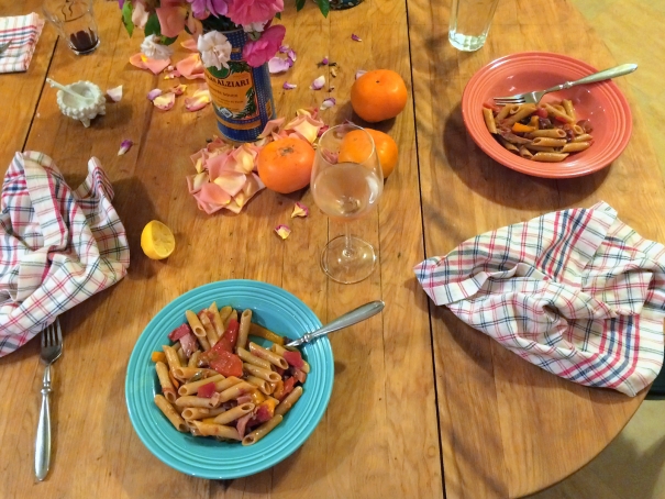 bacon red pepper pasta