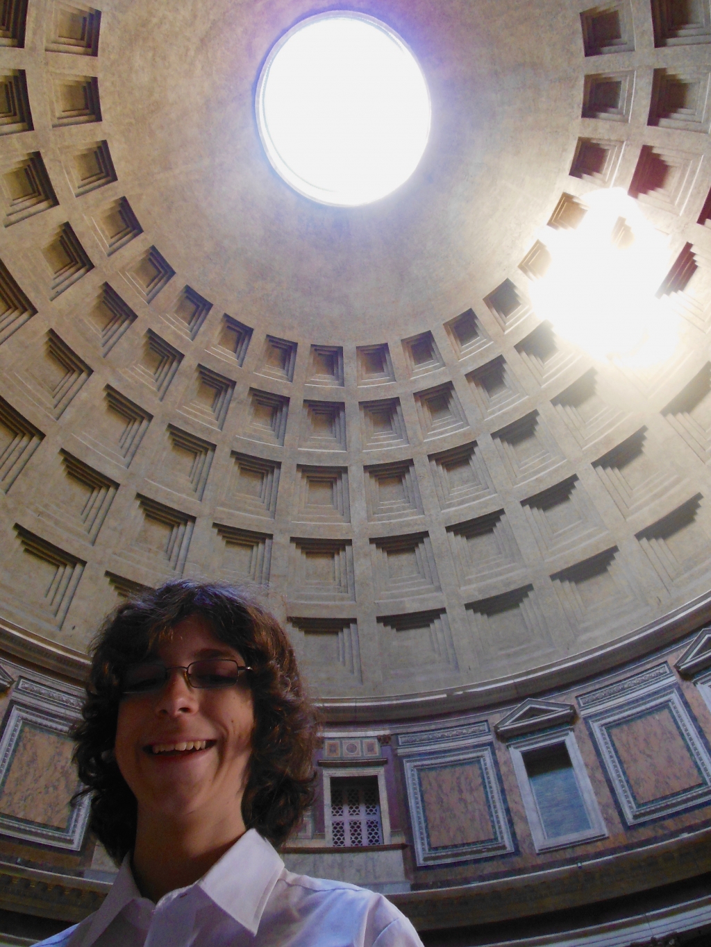 At the Pantheon in Rome with our son.